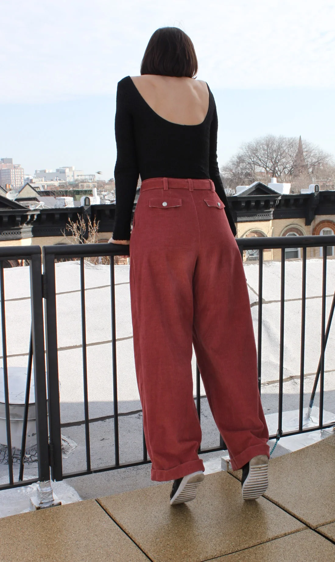 Salmon Pink Baggy Pants. On the Roof! — Noble & Daughter